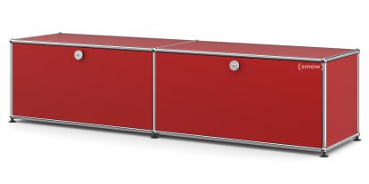 USM Haller Lowboard L mit 2 Klappen, USM rubinrot