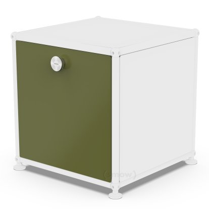 USM Haller Klapptür für USM Haller Regale, 35 cm x 35 cm, Olivgrün RAL 6003, ohne Schloss