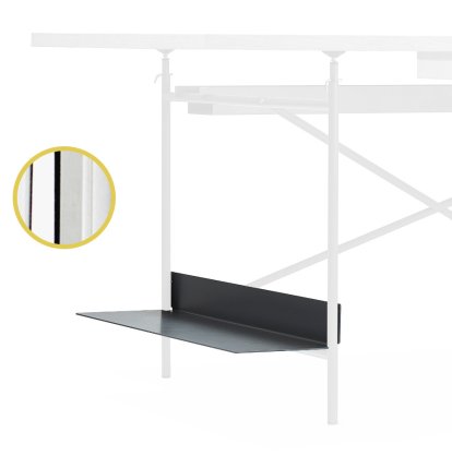 CPU-Halter für Eiermann Gestelle, Für Eiermann 1 & 2 Tischgestell 78 cm, Chromoptik