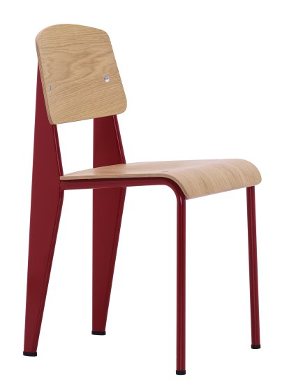Standard Stuhl, Gestell japanese red/Sitz, Rücken Eiche natur