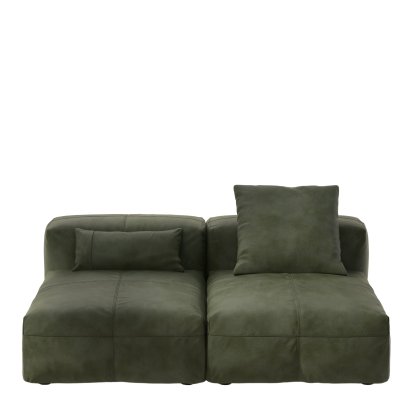 Vetsak Sofa Set 1, M, Leather - Olive, Mit Kissen