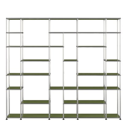 USM Haller Wohnzimmer Regal XXL, Olivgrün RAL 6003