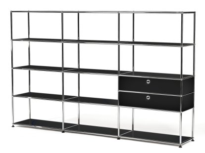 USM Haller Wohnzimmer Regal XL Typ 2, Graphitschwarz RAL 9011