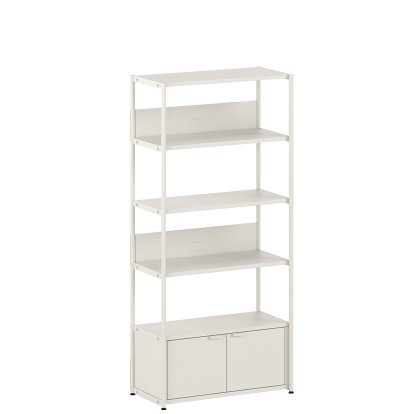 Unit Regal Stahl, 180 cm, 1 x Doppeltür, Creme weiß