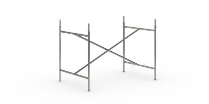 Eiermann 2 Tischgestell , Stahl farblos, senkrecht, mittig, 100 x 66 cm, Mit Verlängerung (Höhe 72-85 cm)