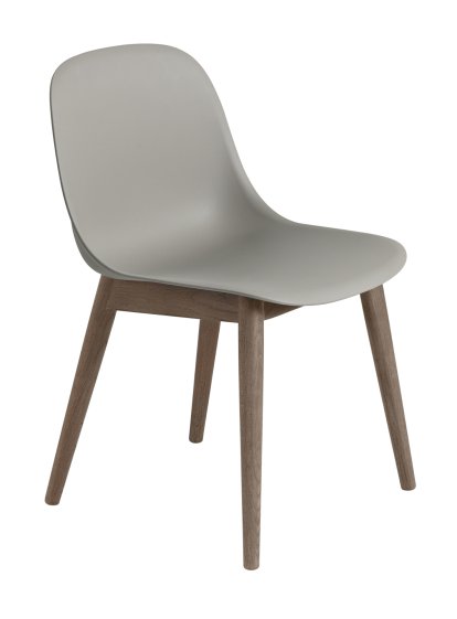 Fiber Wood Stuhl, Grau / dunkelbraun