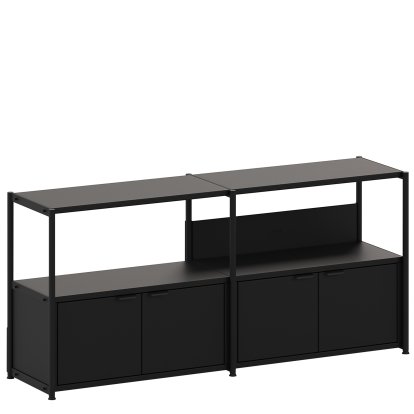 Unit Sideboard Stahl, 2 x Doppeltür, Graphitschwarz