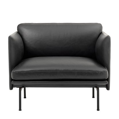 Outline Sessel, Leder schwarz