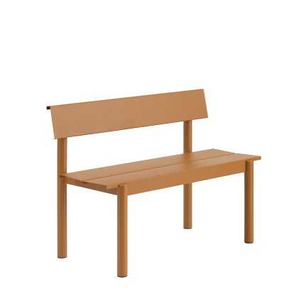 Linear Steel Bank mit Rückenlehne, L 110 x B 50,9 cm, Burnt orange