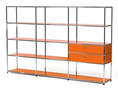 USM Haller Wohnzimmer Regal XL Typ 2, Reinorange RAL 2004