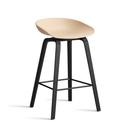 About A Stool AAS 32 Barhocker, Küchenvariante: Sitzhöhe 64 cm, Eiche schwarz lackiert, Pale peach 2.0