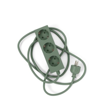 Power Bar / Power Beam Steckdosenleiste, 3 Steckdosen, Mossy green, 5 m