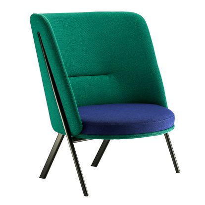 D70 Sessel, Stoff Arco - cobalt/garden, Schwarz