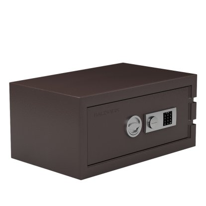 Balzsafe Connect Tresor für USM Haller Regale, 75 cm x 35 cm x 50 cm, Braun RAL 8017, Elektronisches Zahlenkombinationsschloss mit Revisionsschlüssel
