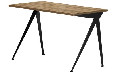 Compas Direction Schreibtisch, Amerikanischer Nussbaum massiv, geölt, Tiefschwarz