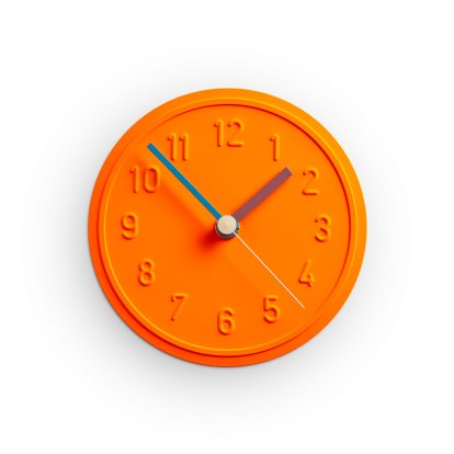 Alu Alu Wanduhr, Leuchtorange