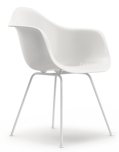 Eames Plastic Armchair DAX, Weiß non-RE, Ohne Polsterung, Ohne Polsterung, Standardhöhe - 43 cm, Beschichtet weiß