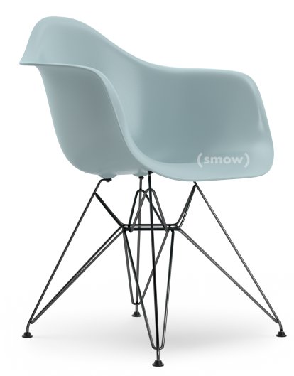 Eames Plastic Armchair DAR, Eisgrau, Ohne Polsterung, Ohne Polsterung, Standardhöhe - 43 cm, Beschichtet basic dark