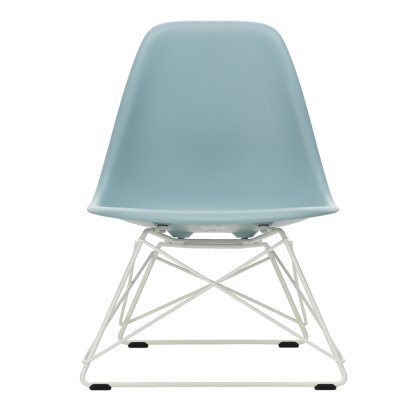 Eames Plastic Side Chair LSR, Eisgrau, Ohne Polsterung, Pulverbeschichtet weiß
