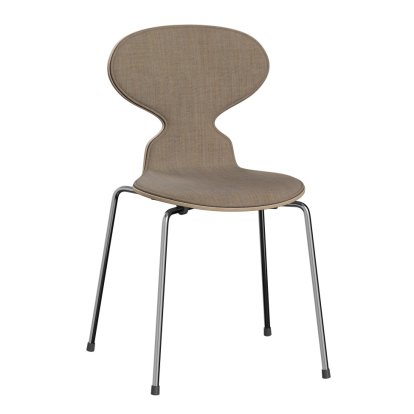 Ameise 3101 Stuhl mit Frontpolster, Holz klar lackiert, Walnuss natur, Remix 242 - Hellbraun, Chrome