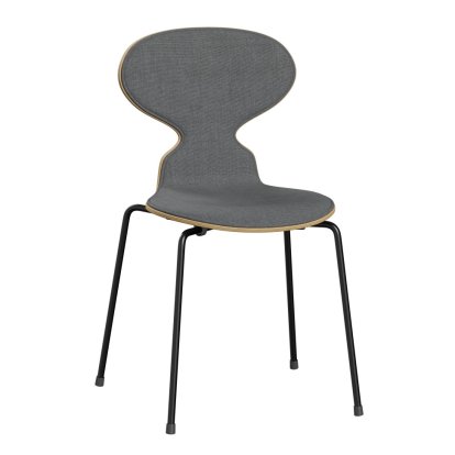 Ameise 3101 Stuhl mit Frontpolster, Holz klar lackiert, Eiche natur, Remix 143 - Grau, Black