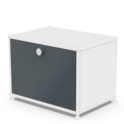 USM Haller Klapptür für USM Haller Regale, 50 cm x 35 cm, Anthrazitgrau RAL 7016, ohne Schloss
