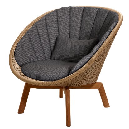 Peacock Loungesessel, Large flat Weave - Natural, Focus - Dark grey