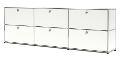 USM Haller Sideboard XL, individualisierbar, Reinweiß RAL 9010, Mit 3 Klappen, Mit 3 Klappen