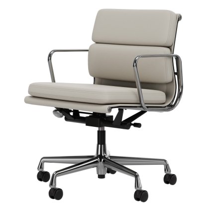 Soft Pad Chair EA 217, Poliert, Leder Standard snow, Plano weiß