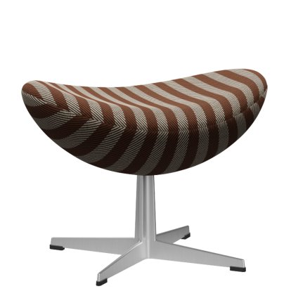 Egg Fußhocker, Voulez-vous, 002 - Terracotta / beige, Satingebürstetes Aluminium