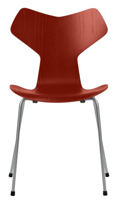 Grand Prix 3130 Stuhl, Gefärbte Esche, Venetian red, Silver grey