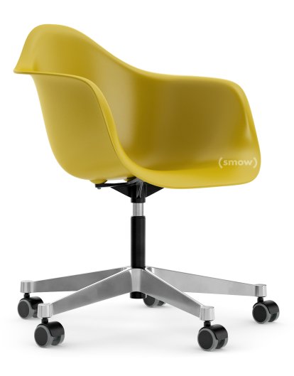 Eames Plastic Armchair PACC, Senf, Ohne Polsterung, Ohne Polsterung