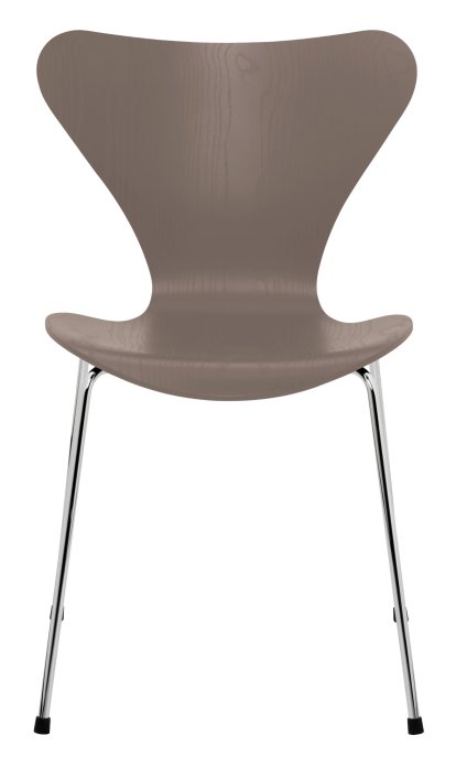 Serie 7 Stuhl 3107, Gefärbte Esche, Deep Clay, Chrome