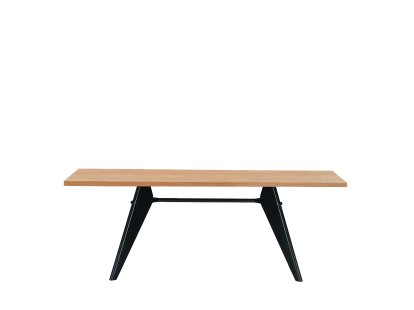 EM Tisch, 200 x 90 cm, Eichenfurnier natur, Naturholz Schutzlack, Tiefschwarz