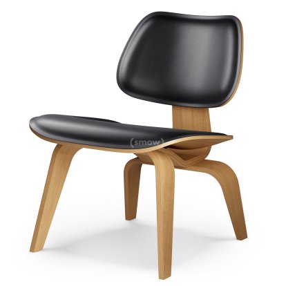 LCW / LCW Leather Loungestuhl, Esche natur, Sitz Leder nero