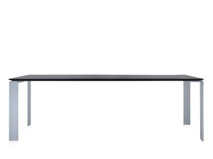 Four Tisch, L 223 x B 79 cm, Soft Touch Schwarz, Aluminium lackiert
