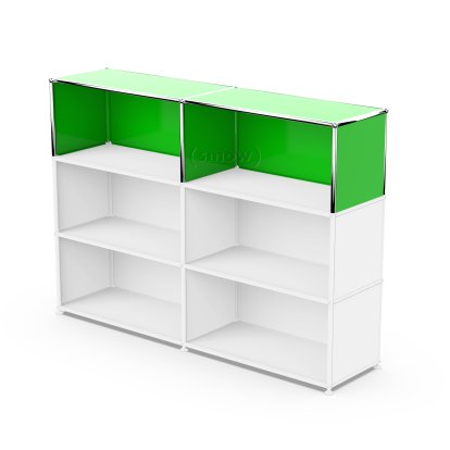 USM Haller Anbaupaket Vertikal 2, USM grün, 35 cm