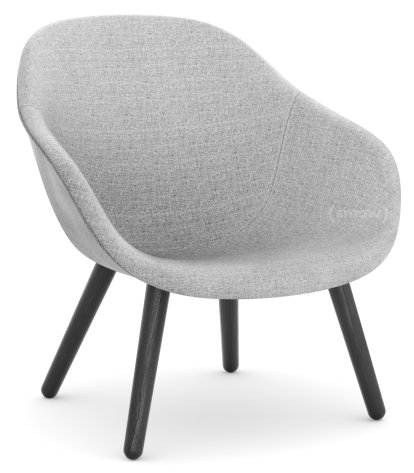 About A Lounge Chair Low AAL 82 Loungestuhl, Hallingdal 130 - hellgrau, Eiche schwarz lackiert, Ohne Sitzkissen
