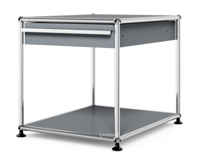 USM Haller Beistelltisch mit Schublade, Mittelgrau RAL 7005