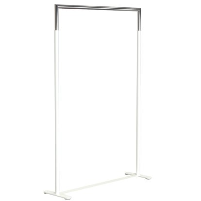 Bukto Kleiderständer, Weiß matt / Edelstahl poliert, 100 cm
