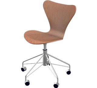 Serie 7 Drehstuhl 3117, Holz klar lackiert, Kirsche natur