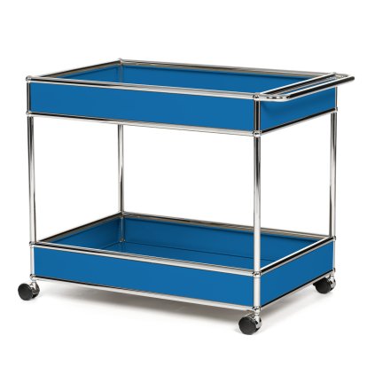 USM Haller Barwagen Typ II verkleidet, Enzianblau RAL 5010, Hart für Teppichboden