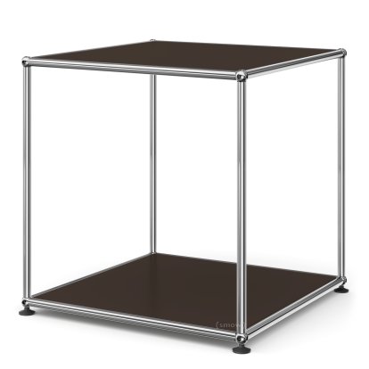 USM Haller Hoher Beistelltisch 50, Oben und unten Metall, USM braun