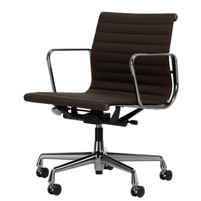 Aluminium Chair EA 117, Verchromt, Leder Premium F, Kastanie