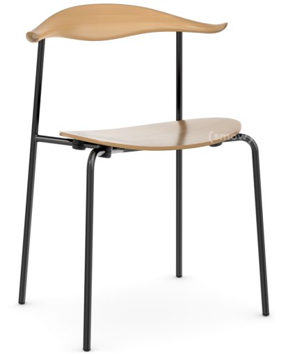 CH88T Stuhl, Pulverbeschichtet, schwarz, Buche lackiert