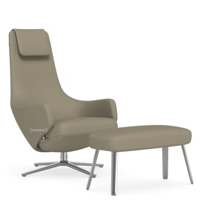 Repos, Sessel Repos & Panchina, Stoff Dumet beige melange, 45 cm, Poliert