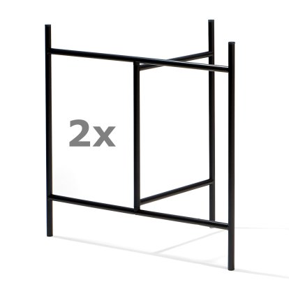 Eiermann 3 Tischbock (2er Set), 58 cm, 39 cm, Schwarz