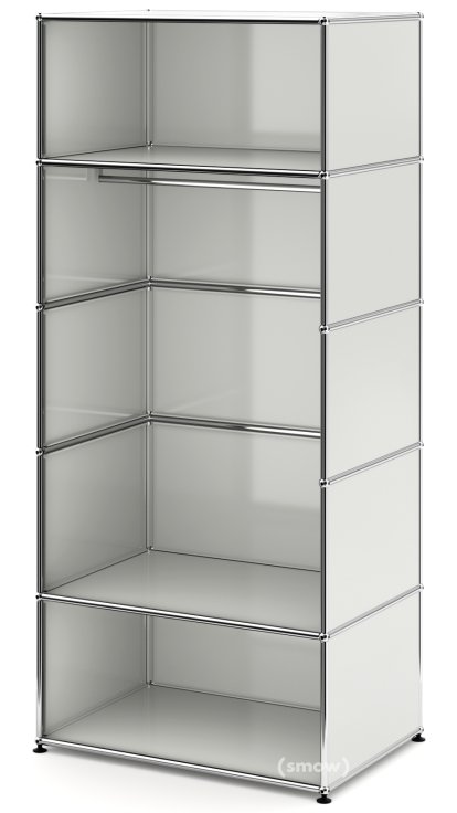 USM Haller Garderobe M mit Kleiderstange Typ 2, Lichtgrau RAL 7035