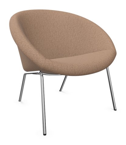 369 Sessel, Stoff Gaia quartz, hochglanz-verchromt