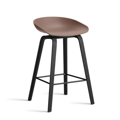 About A Stool AAS 32 Barhocker, Küchenvariante: Sitzhöhe 64 cm, Eiche schwarz lackiert, Soft brick 2.0